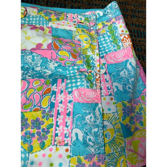 LILLY PULITZER Womens Multi Patchwork Reversible Skirt Sz 4 - Picture 3 of 10